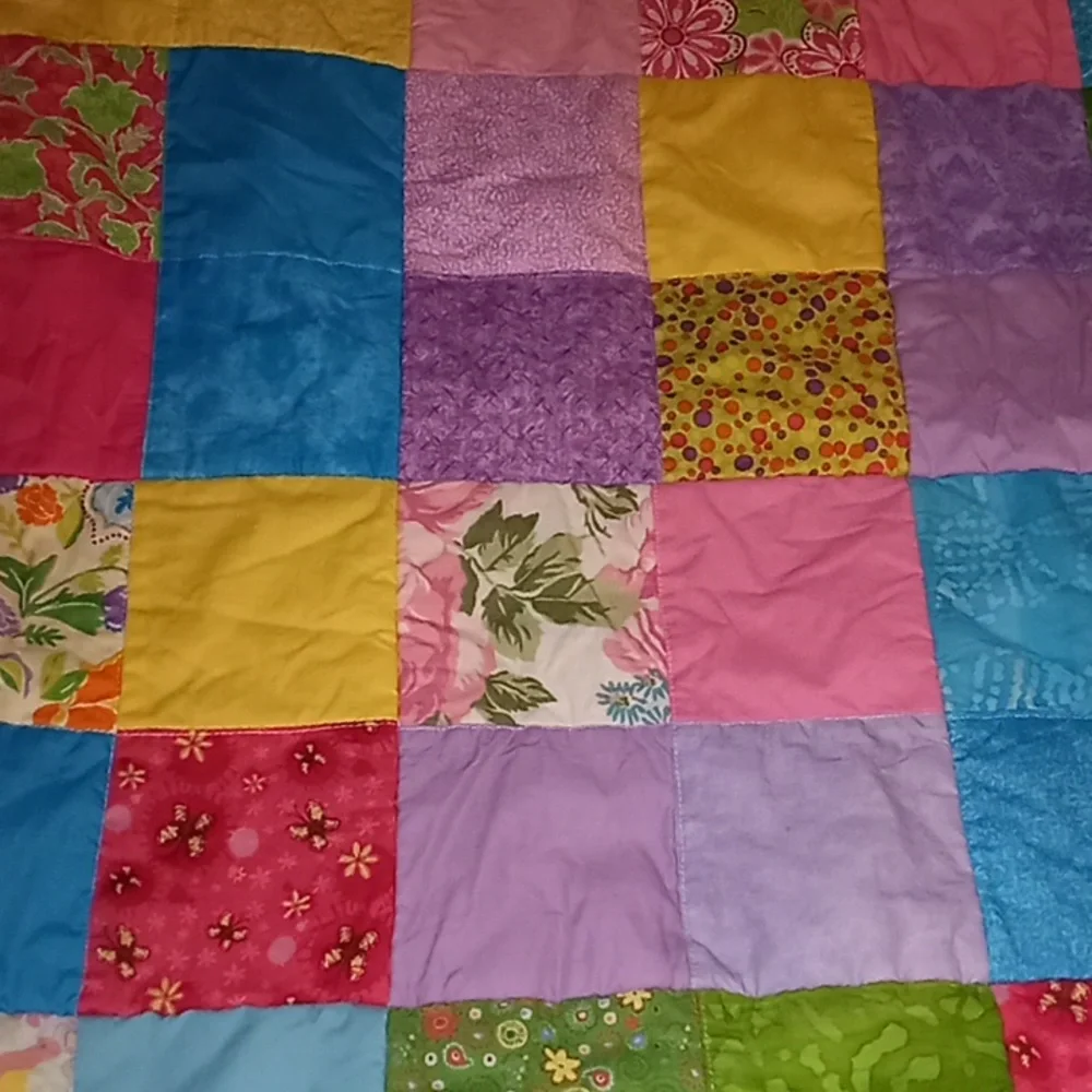 Granny Handmade Patchwork Fleece Nursery Baby Blanket 35